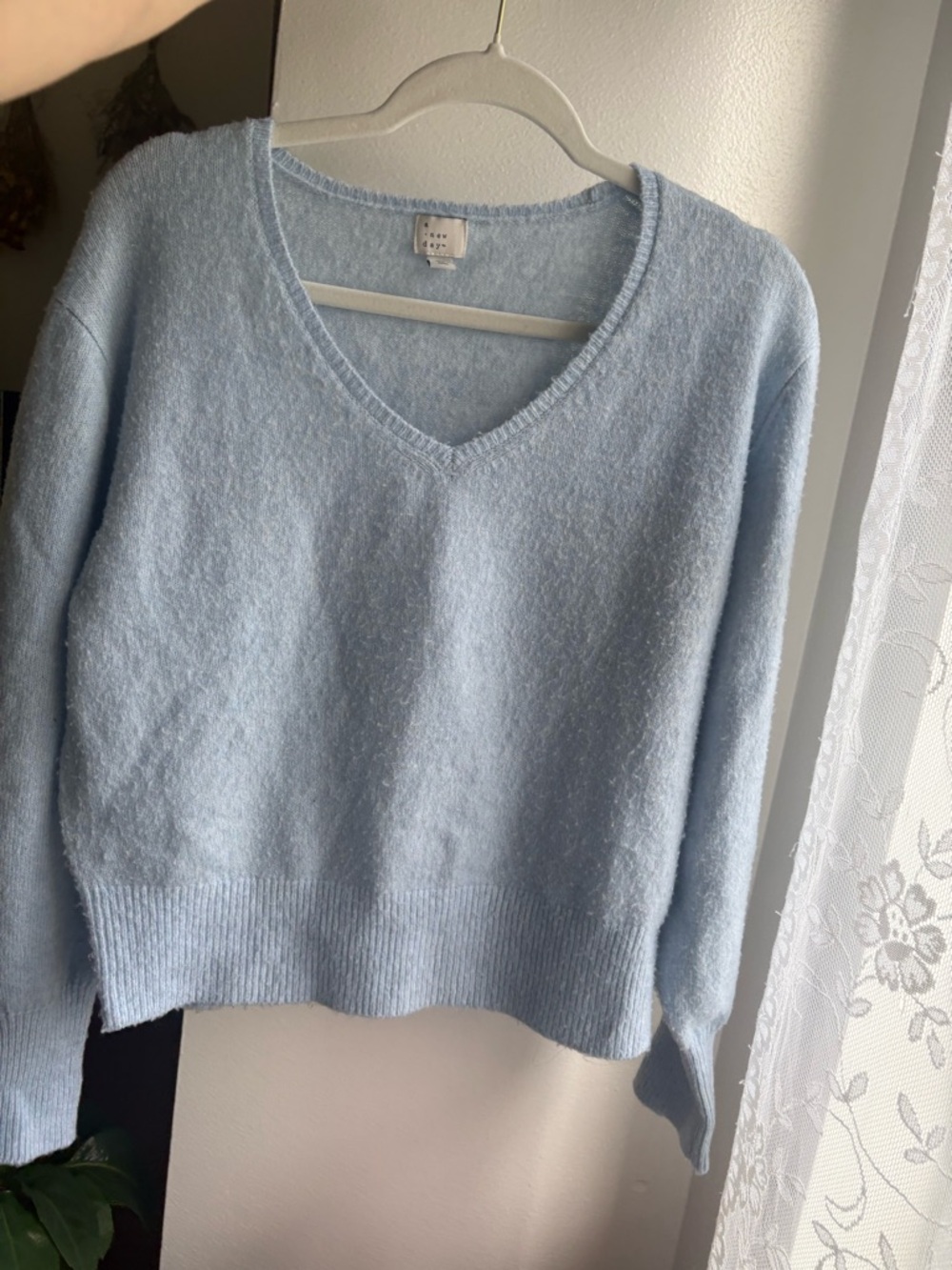 a new day Light Blue V-Neck Pullover Sweater